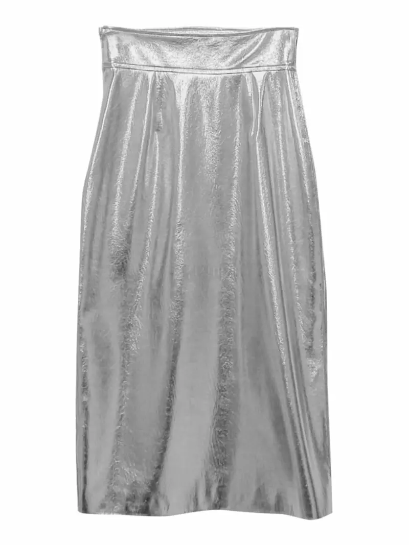 Paper Moon - Korean Women Fashion - #momslook - Metalic Slit Pencil Skirt - 8