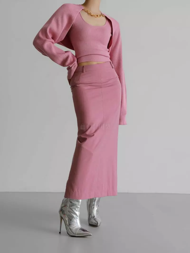 Paper Moon - Korean Women Fashion - #momslook - Length Pencil Line  Skirt