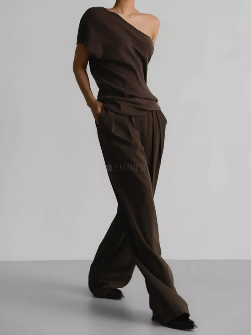 Paper Moon - Korean Women Fashion - #momslook - Low Waist Double Pleats Wide Pants - 10