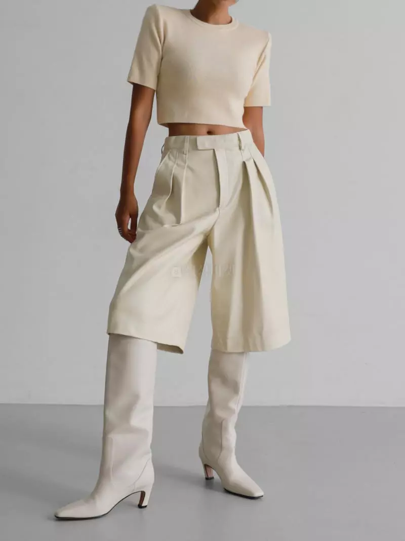 Paper Moon - Korean Women Fashion - #momslook - Leatehr Shorts - 2