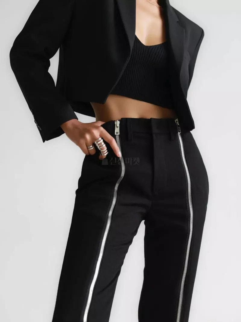 Paper Moon - Korean Women Fashion - #momslook - Luxe Zipper Detail Pants