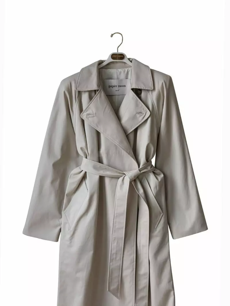Paper Moon - Korean Women Fashion - #momslook - Padded Shoulder Trench Coat - 10