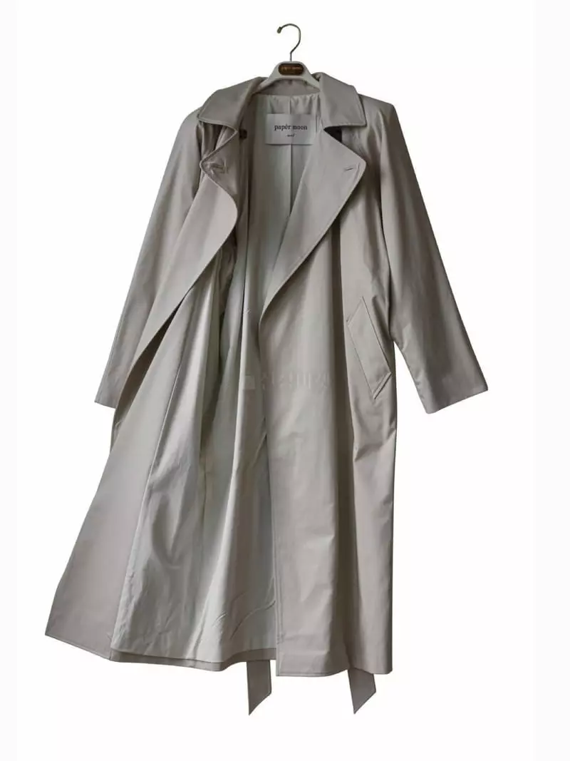 Paper Moon - Korean Women Fashion - #momslook - Padded Shoulder Trench Coat - 8