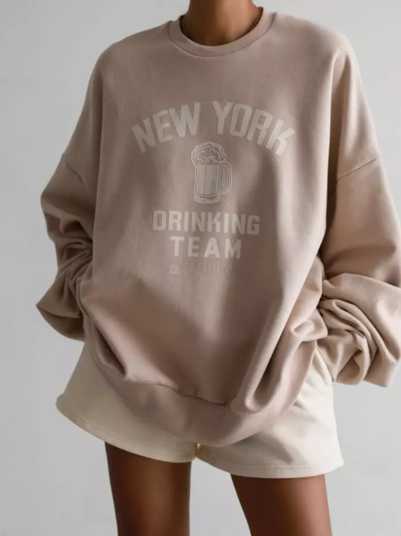 Paper Moon - Korean Women Fashion - #momslook - New York Drinking Team Sweatshirt - 11
