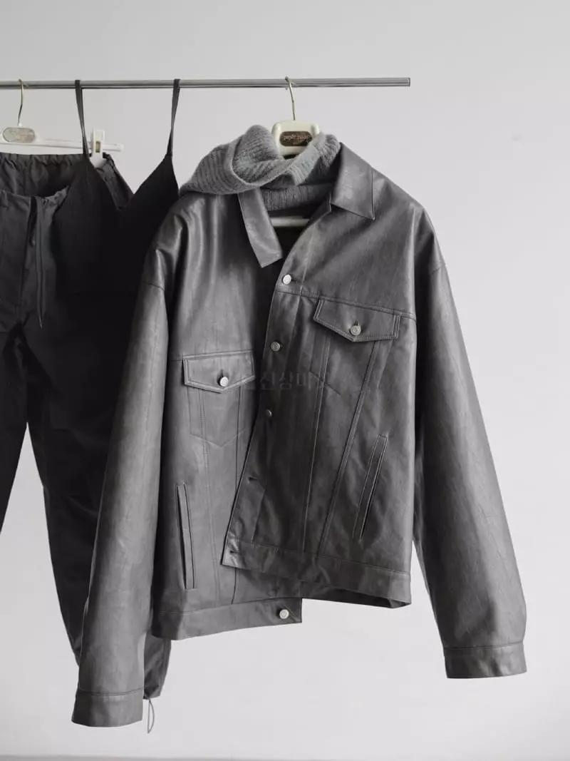 Paper Moon - Korean Women Fashion - #momslook - Oversize Leather Jacket - 5