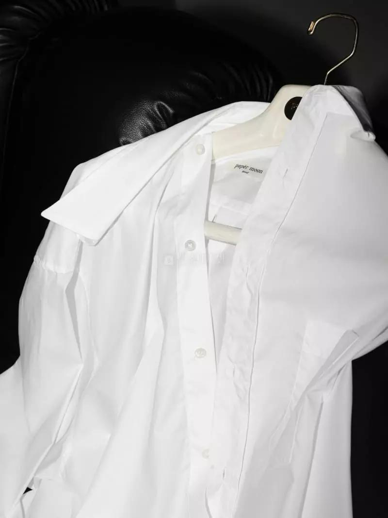Paper Moon - Korean Women Fashion - #momslook - Twist Color Poplin Shirt - 7