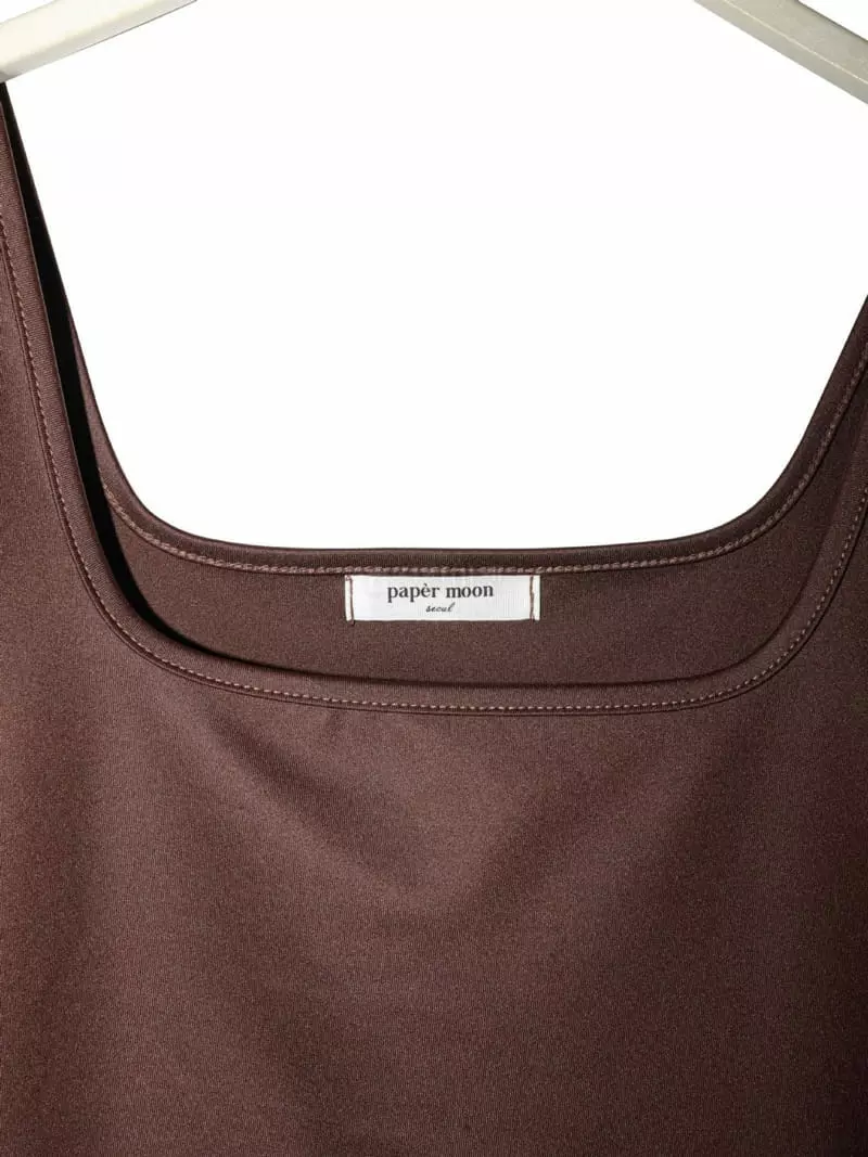 Paper Moon - Korean Women Fashion - #restrostyle - Square Neck Line Crop Tank Top - 5