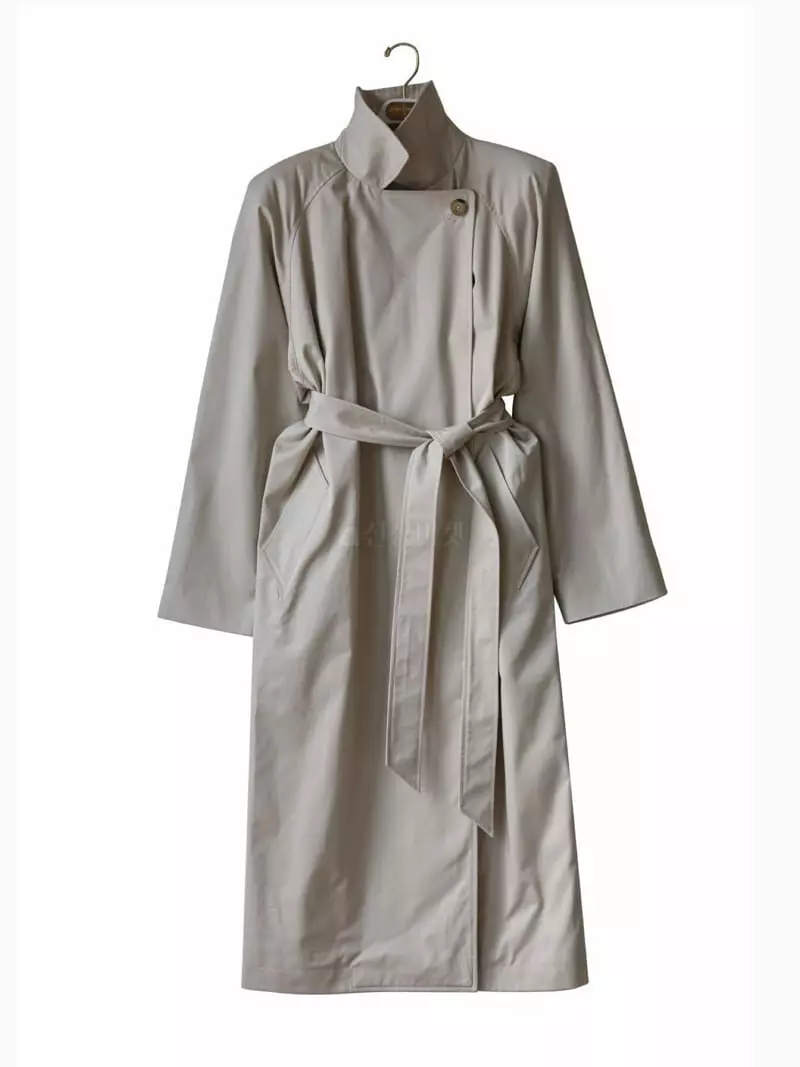 Paper Moon - Korean Women Fashion - #restrostyle - Padded Shoulder Trench Coat - 3