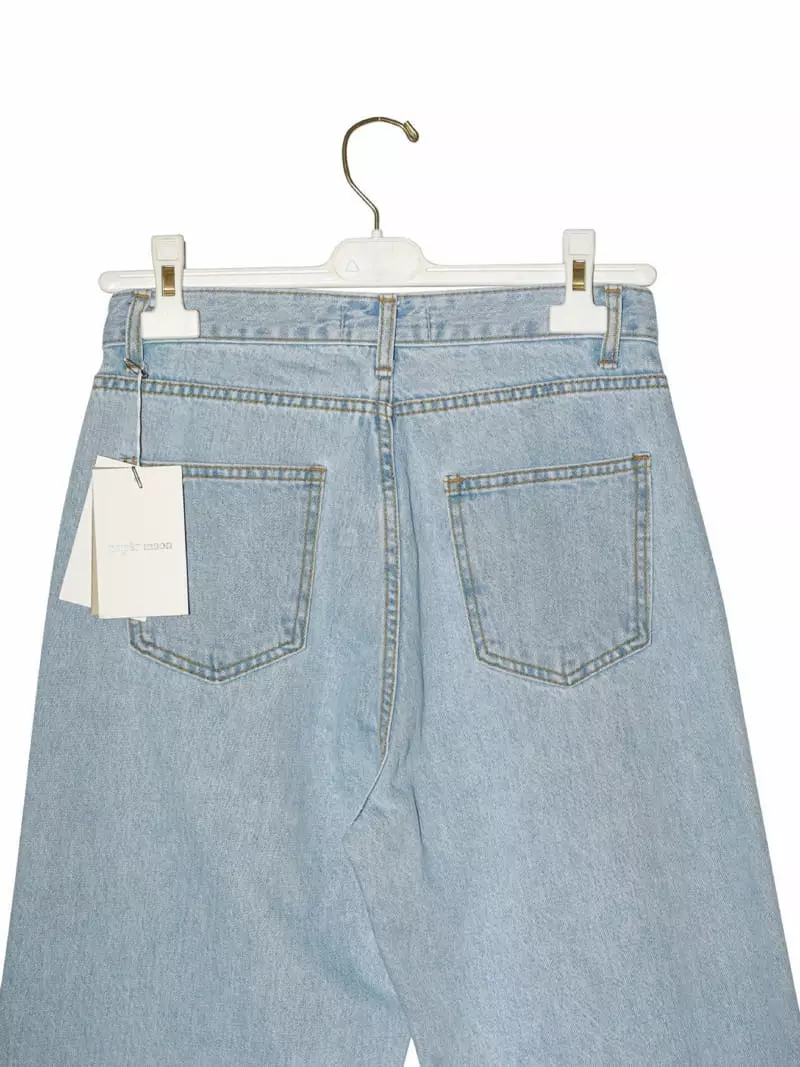 Paper Moon - Korean Women Fashion - #romanticstyle - Ice Blue Denim Jeans - 10