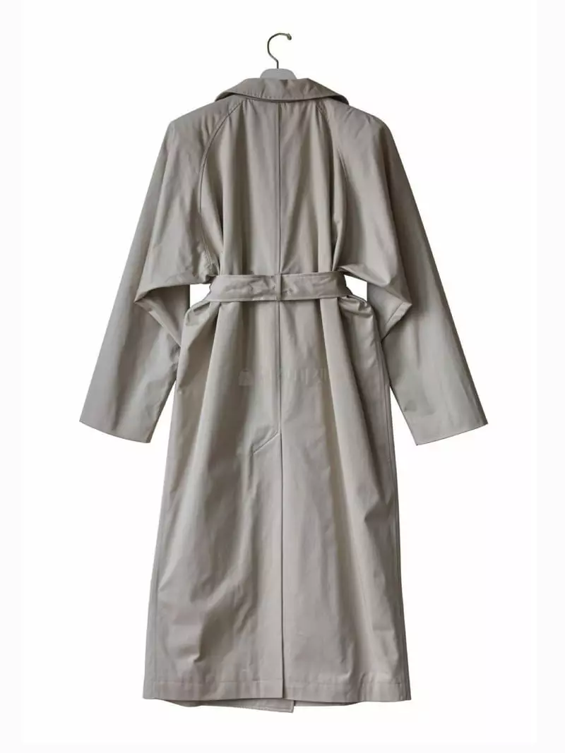 Paper Moon - Korean Women Fashion - #restrostyle - Padded Shoulder Trench Coat - 4
