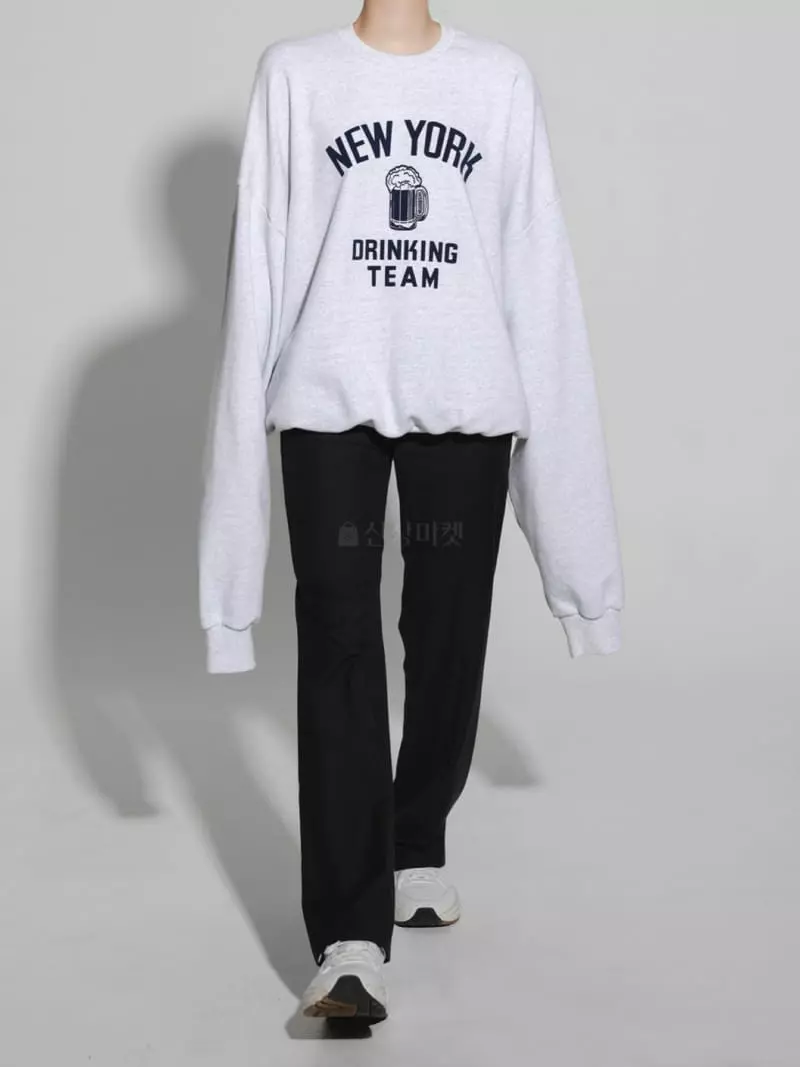 Paper Moon - Korean Women Fashion - #romanticstyle - New York Drinking Team Sweatshirt - 3