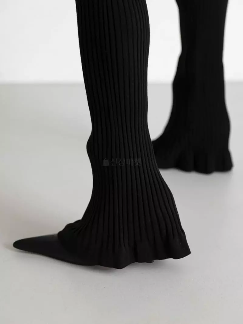 Paper Moon - Korean Women Fashion - #shopsmall - Wave Hem Plare Rib Knit Pants