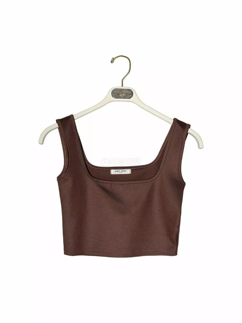 Paper Moon - Korean Women Fashion - #vintageinspired - Square Neck Line Crop Tank Top - 2