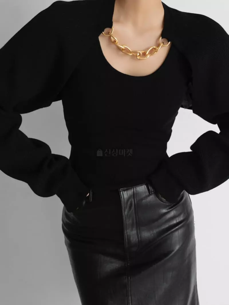 Paper Moon - Korean Women Fashion - #vintageinspired - Gold Chain Detail Cardigan