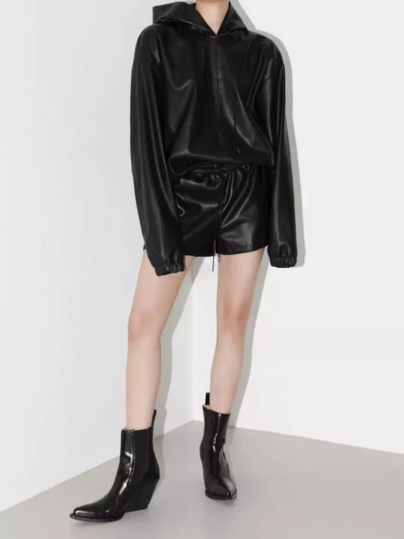Paper Moon - Korean Women Fashion - #momslook - Classic Leather Plain Hoody - 4