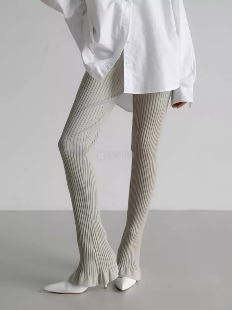 Paper Moon - Korean Women Fashion - #womensfashion - Wave Hem Knit Pants - 3