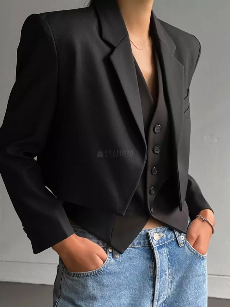 Paper Moon - Korean Women Fashion - #womensfashion - Open Front Crop Jacket - 5