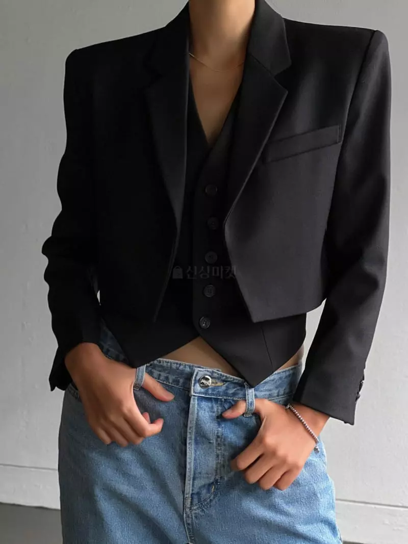 Paper Moon - Korean Women Fashion - #womensfashion - Open Front Crop Jacket - 7