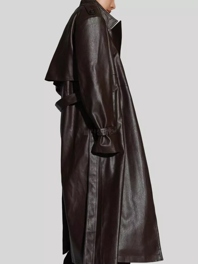 Paper Moon - Korean Women Fashion - #womensfashion - Double Leather Trench Coat