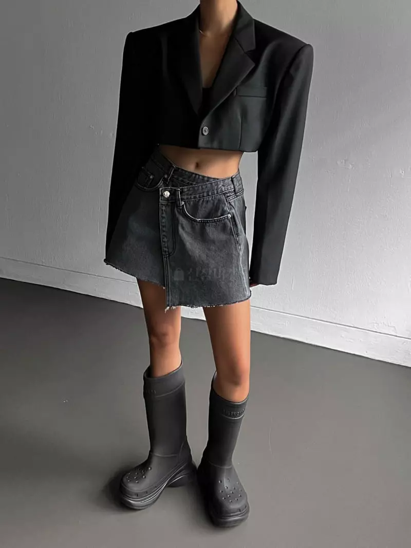 Paper Moon - Korean Women Fashion - #womensfashion - Unbalance Wrap Detail Mini Skirt - 7