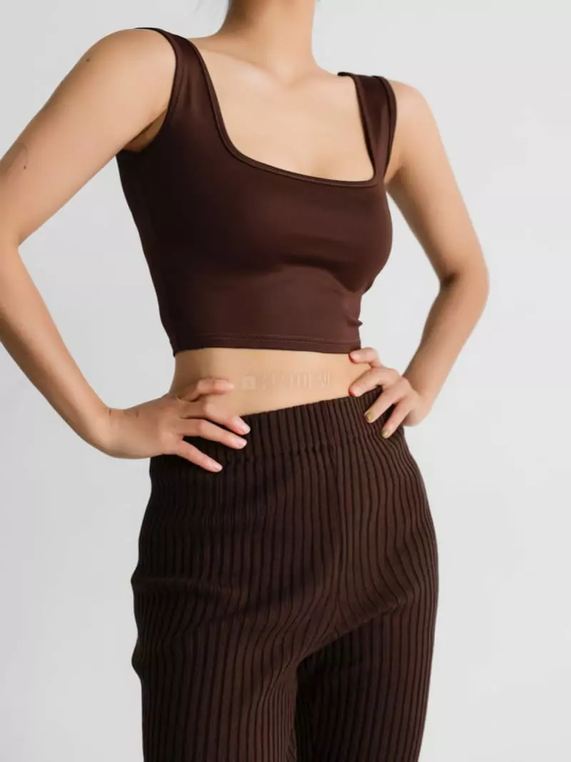 Paper Moon - Korean Women Fashion - #womensfashion - Square Neck Line Crop Tank Top