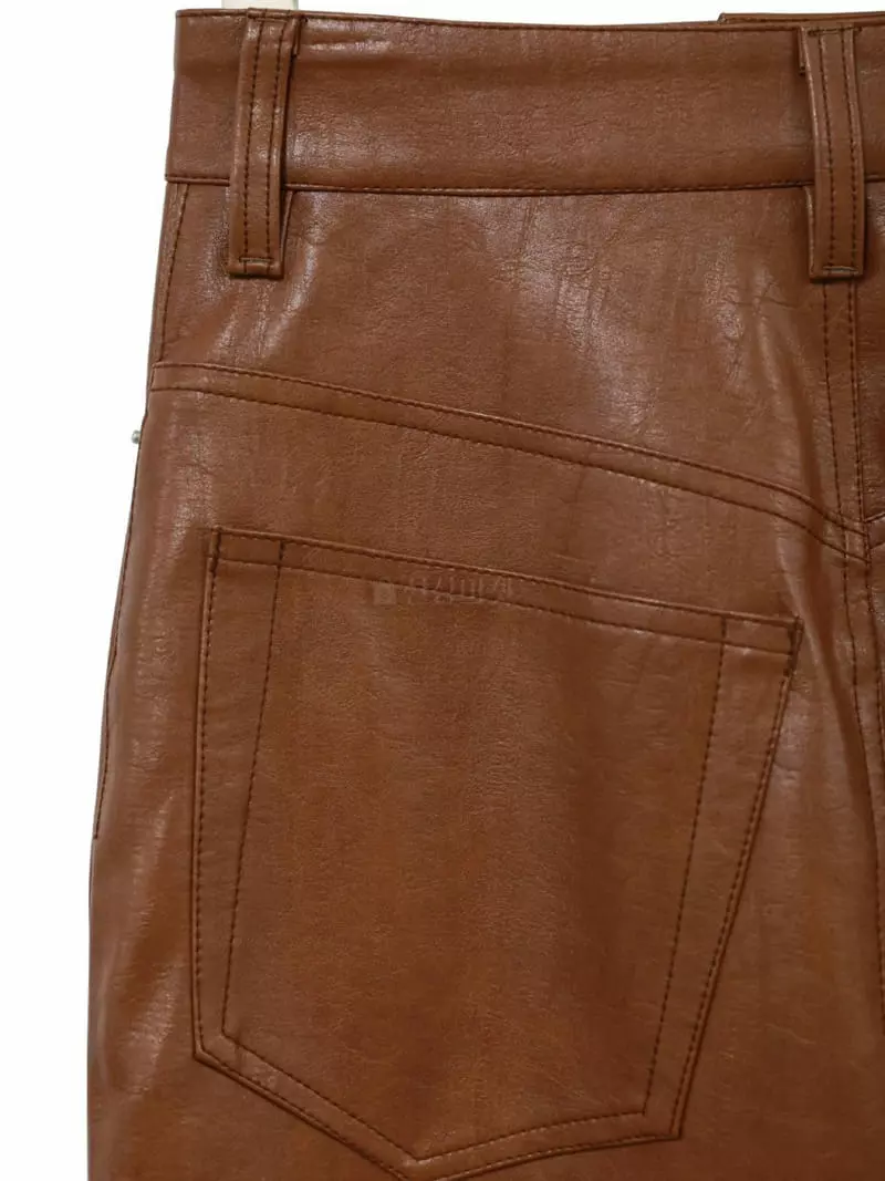 Paper Moon - Korean Women Fashion - #womensfashion - Leather Midi Length Skirt - 12