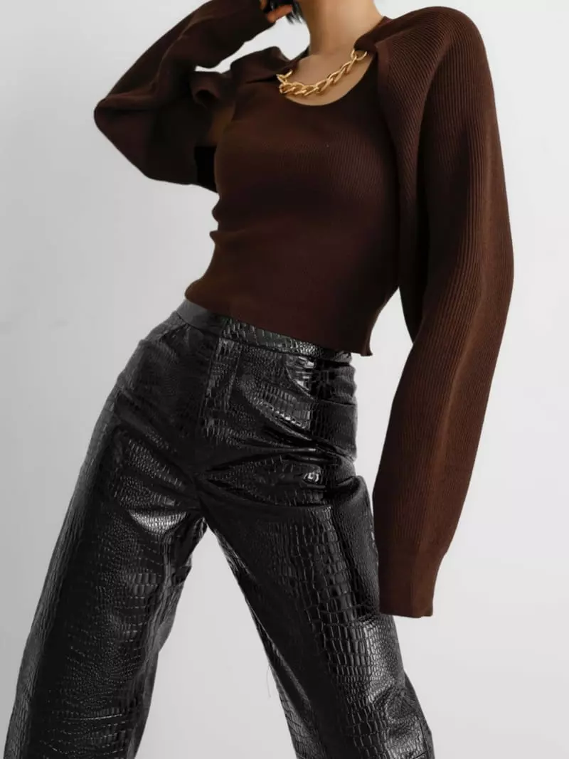 Paper Moon - Korean Women Fashion - #womensfashion - Volume Leather Pants - 3