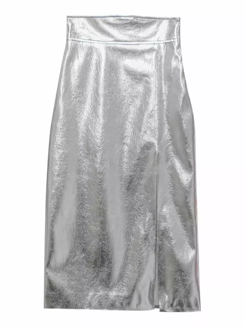 Paper Moon - Korean Women Fashion - #womensfashion - Metalic Slit Pencil Skirt - 5