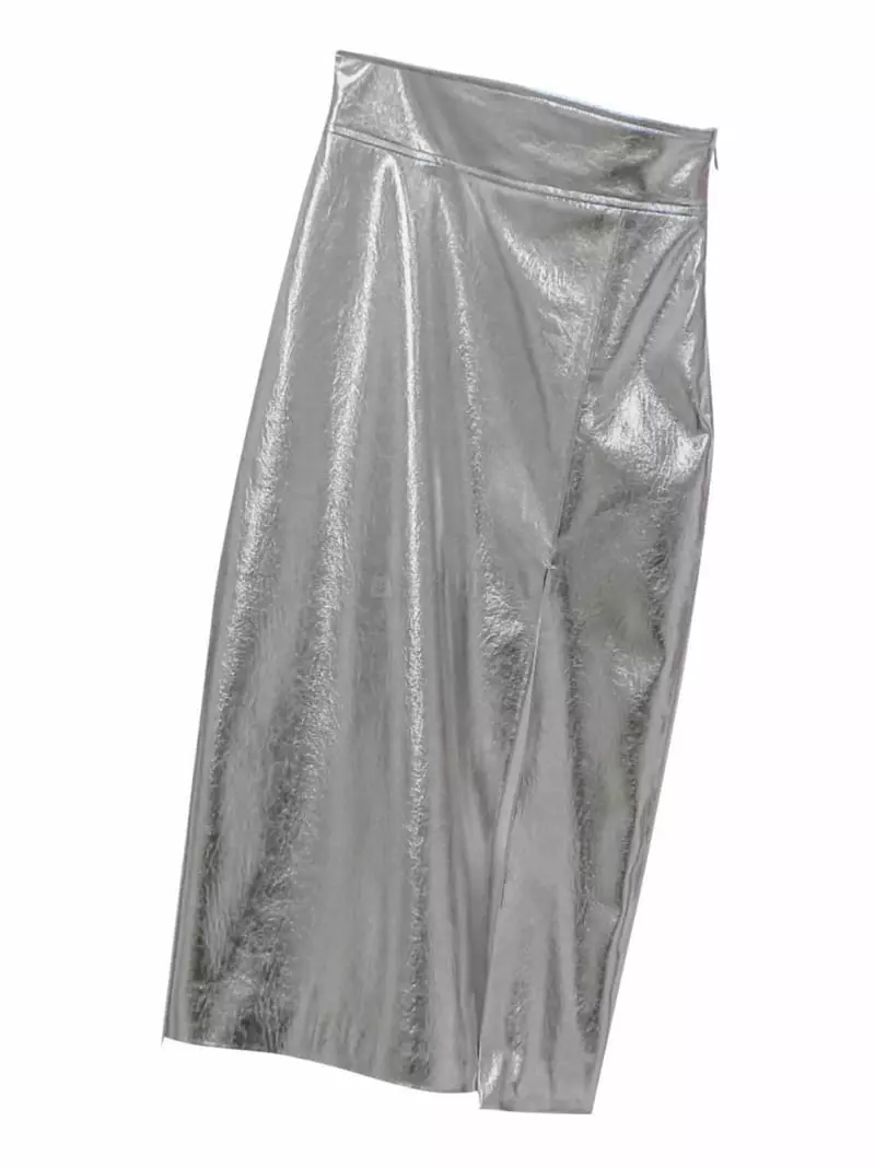 Paper Moon - Korean Women Fashion - #womensfashion - Metalic Slit Pencil Skirt - 7