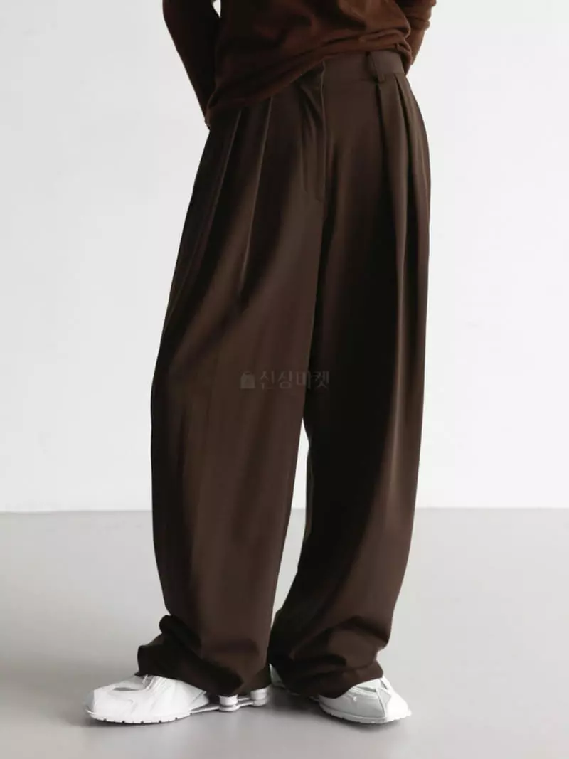 Paper Moon - Korean Women Fashion - #womensfashion - Low Waist Double Pleats Wide Pants - 2