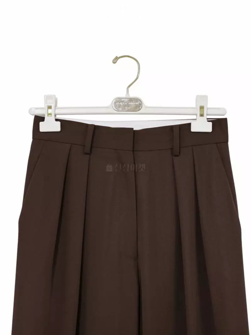 Paper Moon - Korean Women Fashion - #momslook - Low Waist Double Pleats Wide Pants - 4
