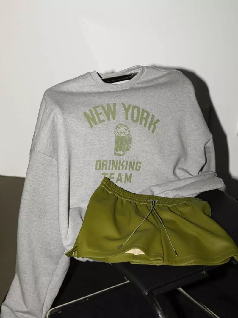 Paper Moon - Korean Women Fashion - #womensfashion - New York Drinking Team Sweatshirt - 8