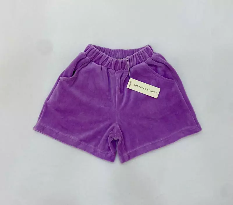 Paper Studios - Korean Children Fashion - #stylishchildhood - Velvet Shorts - 3