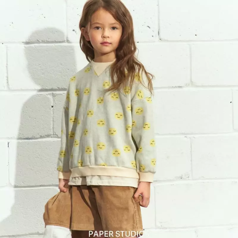 Paper Studios - Korean Children Fashion - #todddlerfashion - Smile Sweatshirt - 5
