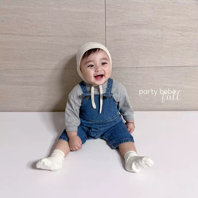 Party Kids - Korean Baby Fashion - #babyboutique - Bebe Cup Denim Overall - 2