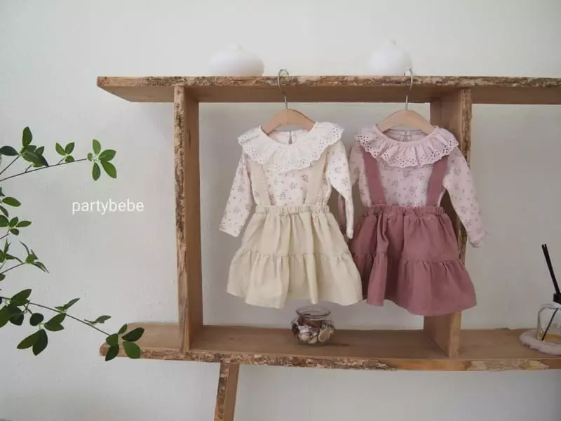 Party Kids - Korean Baby Fashion - #babyboutique - Rose Dungarees Skirt