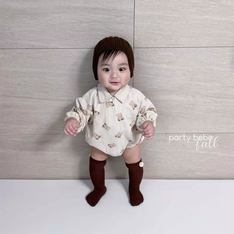 Party Kids - Korean Baby Fashion - #babyboutiqueclothing - Bear Bodysuit - 5