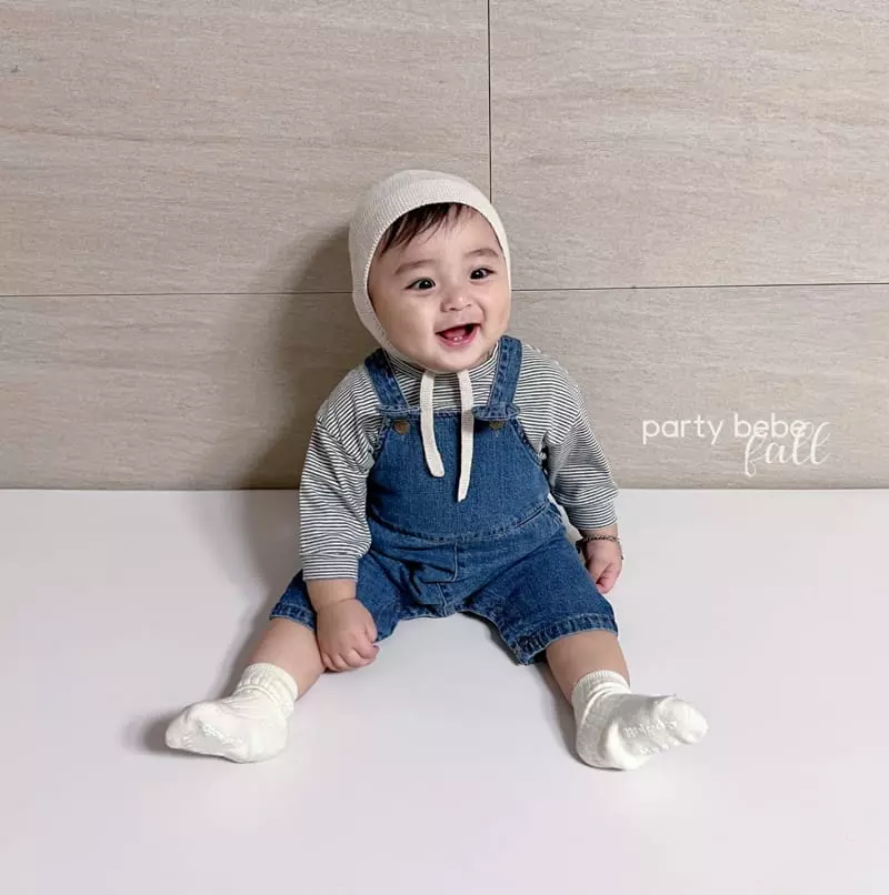 Party Kids - Korean Baby Fashion - #babyboutiqueclothing - Bebe Cup Denim Overall - 3