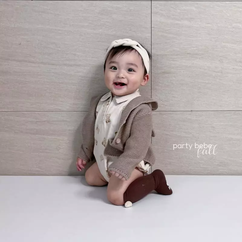 Party Kids - Korean Baby Fashion - #babyclothing - Bear Bodysuit - 6