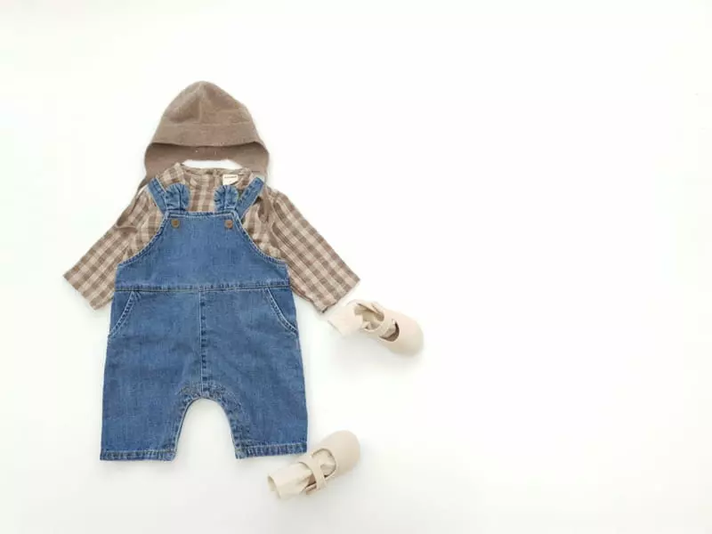 Party Kids - Korean Baby Fashion - #babyfashion - Bebe Cup Denim Overall - 5