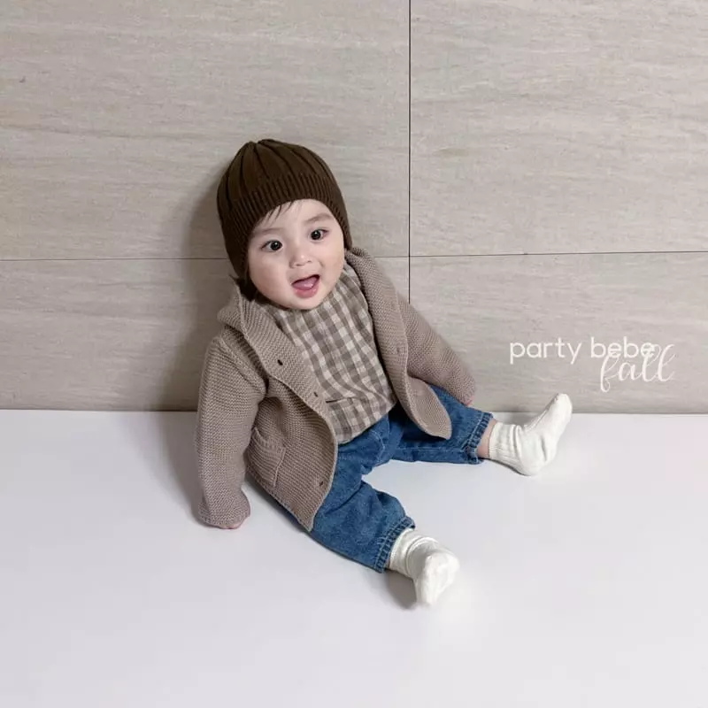 Party Kids - Korean Baby Fashion - #babyfashion - Bear Waffle Hoody - 2