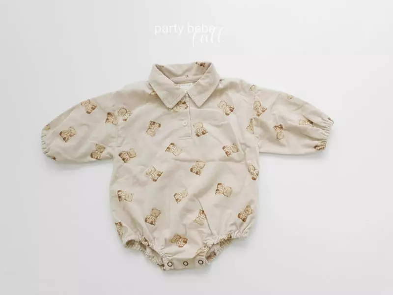 Party Kids - Korean Baby Fashion - #babyfever - Bear Bodysuit - 8