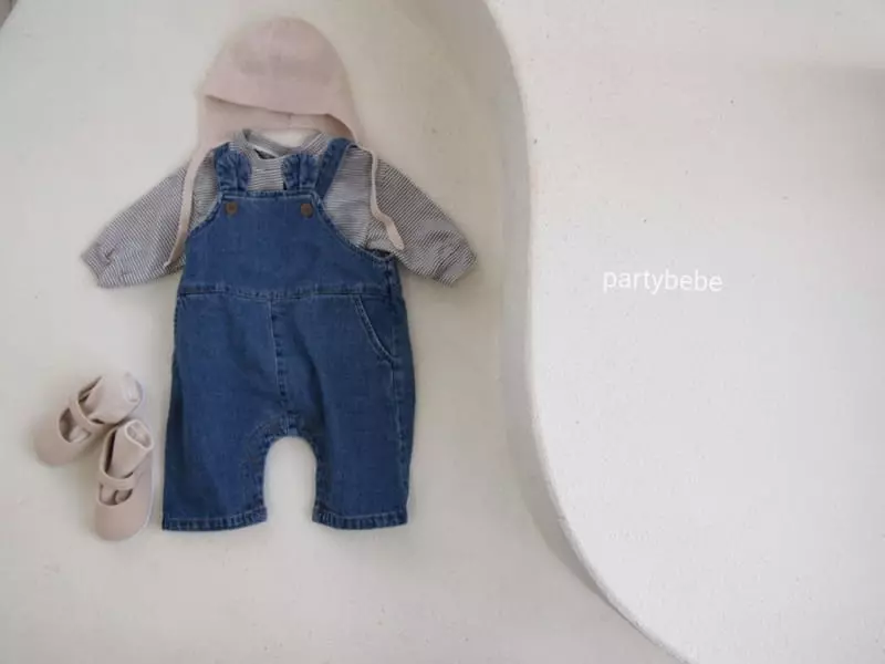 Party Kids - Korean Baby Fashion - #babyfever - Bebe Cup Denim Overall - 6