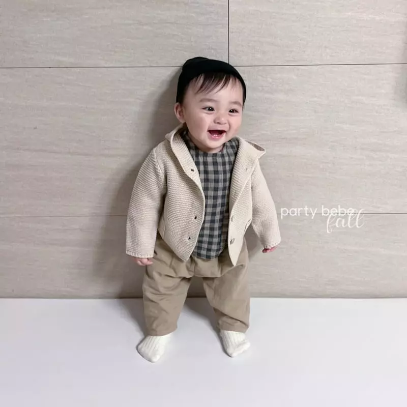 Party Kids - Korean Baby Fashion - #babyfever - Bear Waffle Hoody - 4