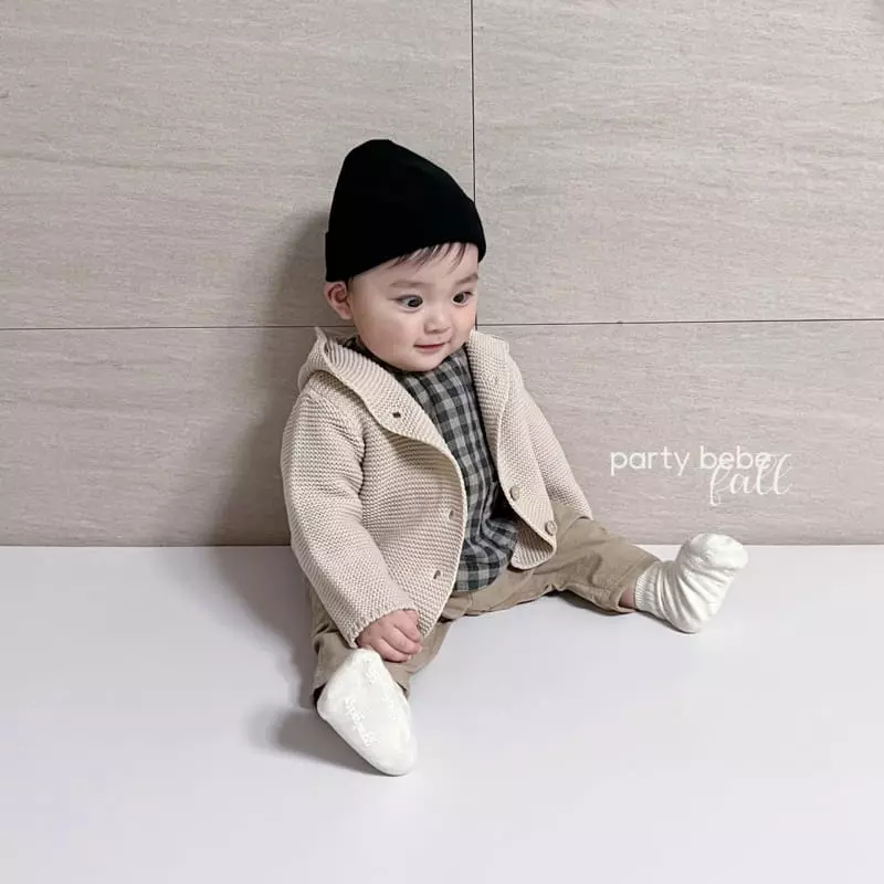 Party Kids - Korean Baby Fashion - #babylifestyle - Bear Waffle Hoody - 5