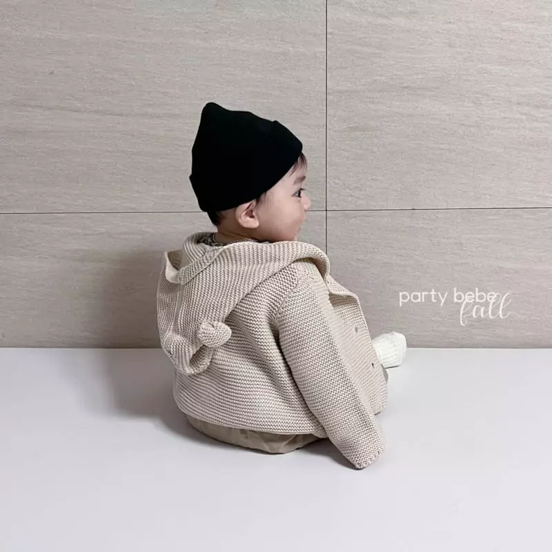 Party Kids - Korean Baby Fashion - #babyoninstagram - Bear Waffle Hoody - 6