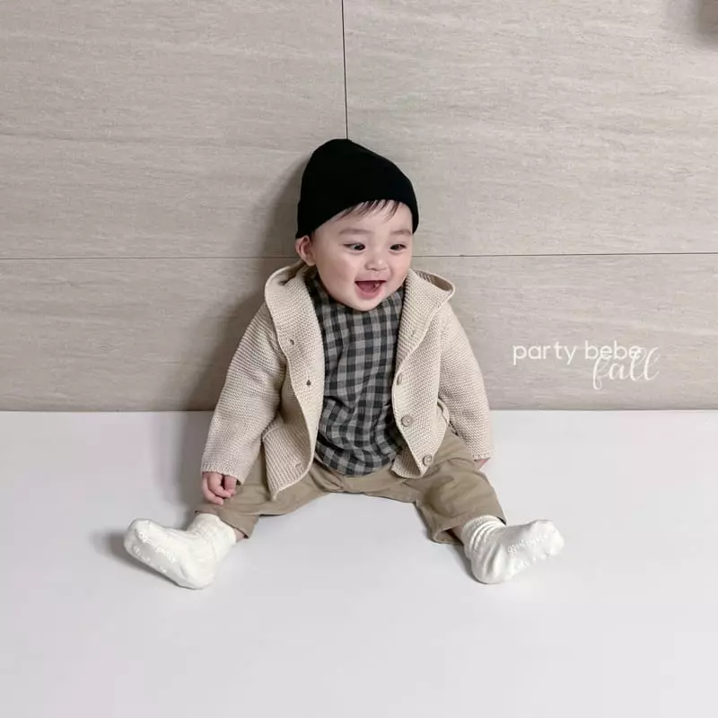 Party Kids - Korean Baby Fashion - #babyootd - Bear Waffle Hoody - 7