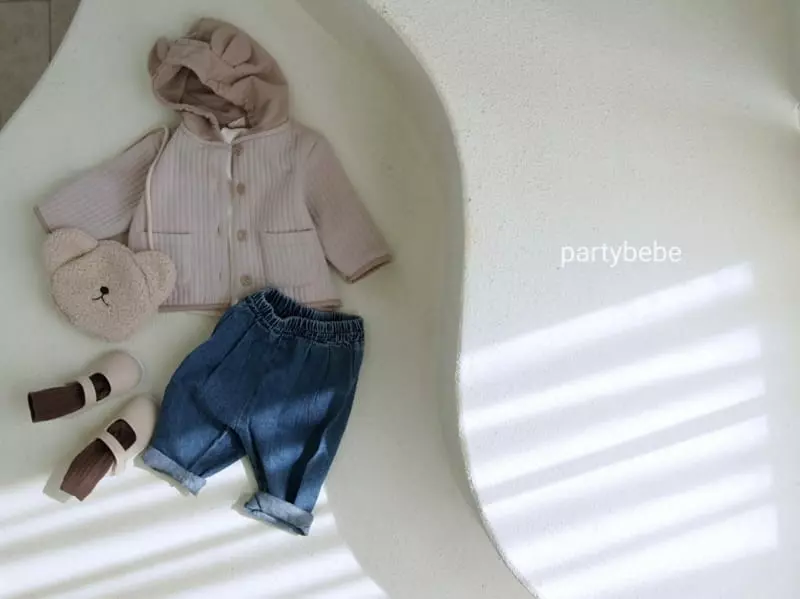 Party Kids - Korean Baby Fashion - #babyoutfit - Quilt Bear Jumper