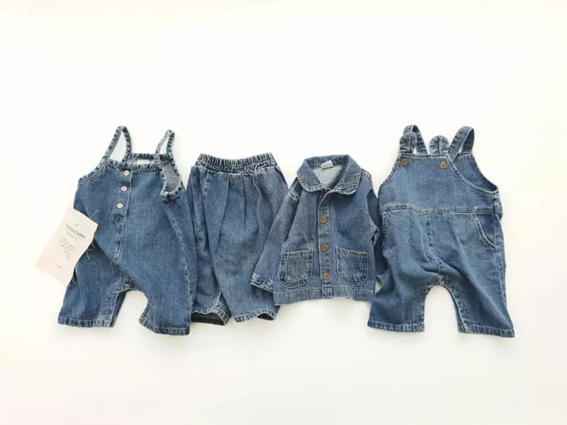 Party Kids - Korean Baby Fashion - #babyoutfit - Bebe Cup Denim Overall - 12