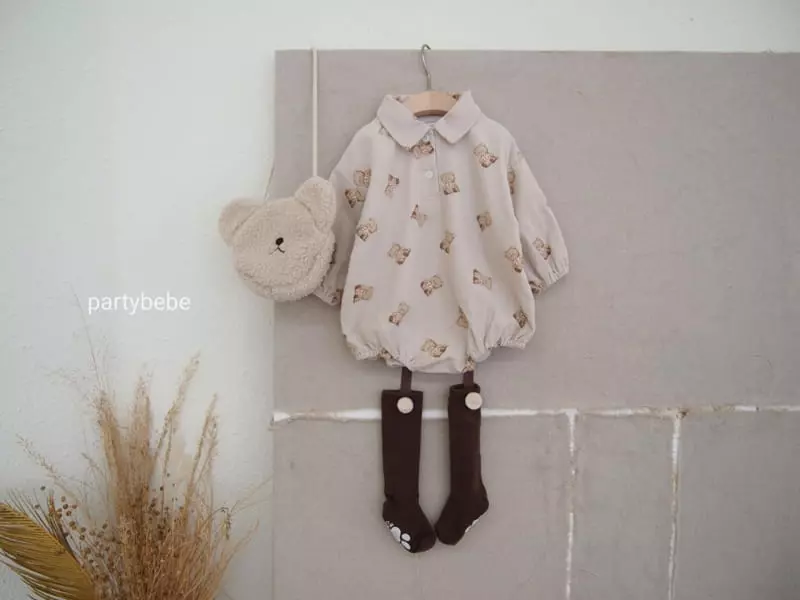 Party Kids - Korean Baby Fashion - #onlinebabyboutique - Bear Bodysuit